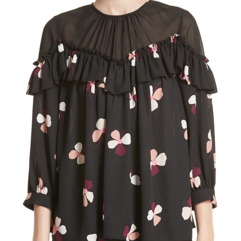 NWT KATE SPADE DUST BUDS RUFFLE BLOUSE